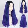 24-дюймовый парик принцессы для женщин, длинные волнистые, 2 тона, синий, фиолетовый, парик для косплея Иви для Хэллоуина, Рождества, школы, Дня благодарения