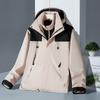 3-in-1 Outdoor Jacket 2-in-1 Detachable Hooded Windproof Waterproof Breathable Fleece Lined Hiking Coat Unisex