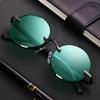 1pc Fashion Glasses Dark Green Crystal Stone Glasses Cool Stone Mirror Men's Round Sunglasses Rimless Sunglasses Ladies Glasses