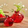 Mini Red Pomegranate Glass Vase Transparent Glass Hydroponic Flower Vase Pomegranate Handmade Fruit Vase Office