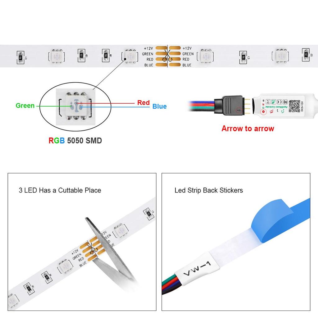 MALITAI 50FT Bluetooth светодиодные ленты Синхронизация музыки 5050 RGB SMD Красочные светодиодные ленты с пультом дистанционного управления телефоном DIY Светодиодные фонари для комнаты, кухни, ТВ-вечеринки