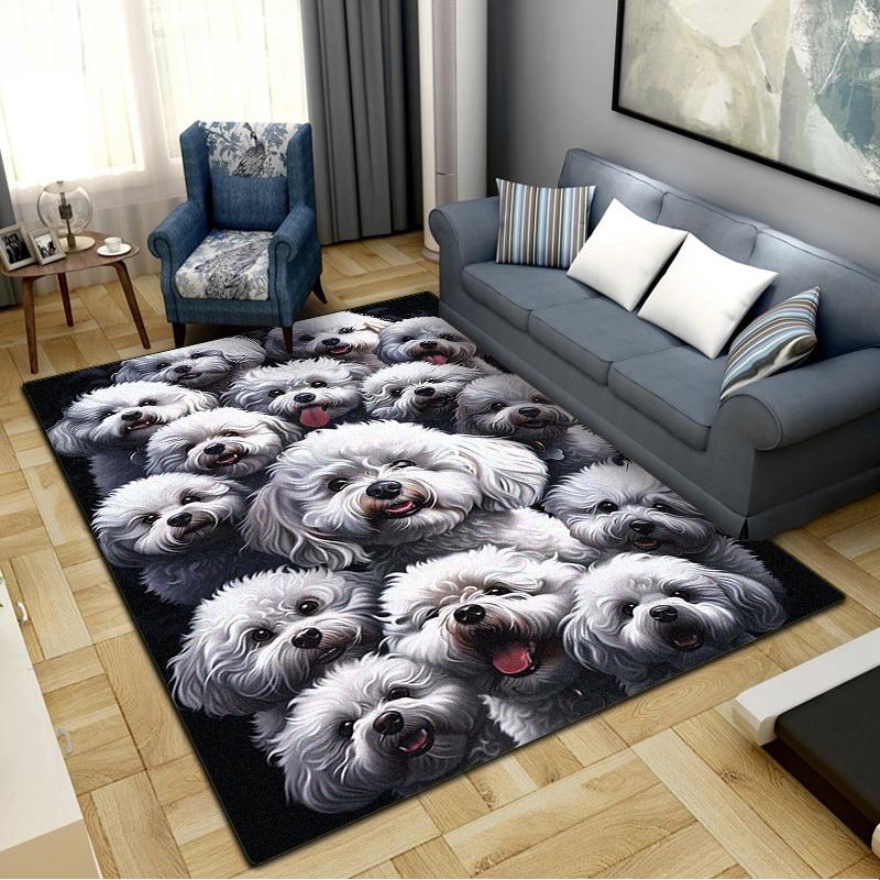 Bishons Corgi Carpet Rug for Living Room Bedroom Home Sofa Decoration,Kids play Non-slip Floor Mat
