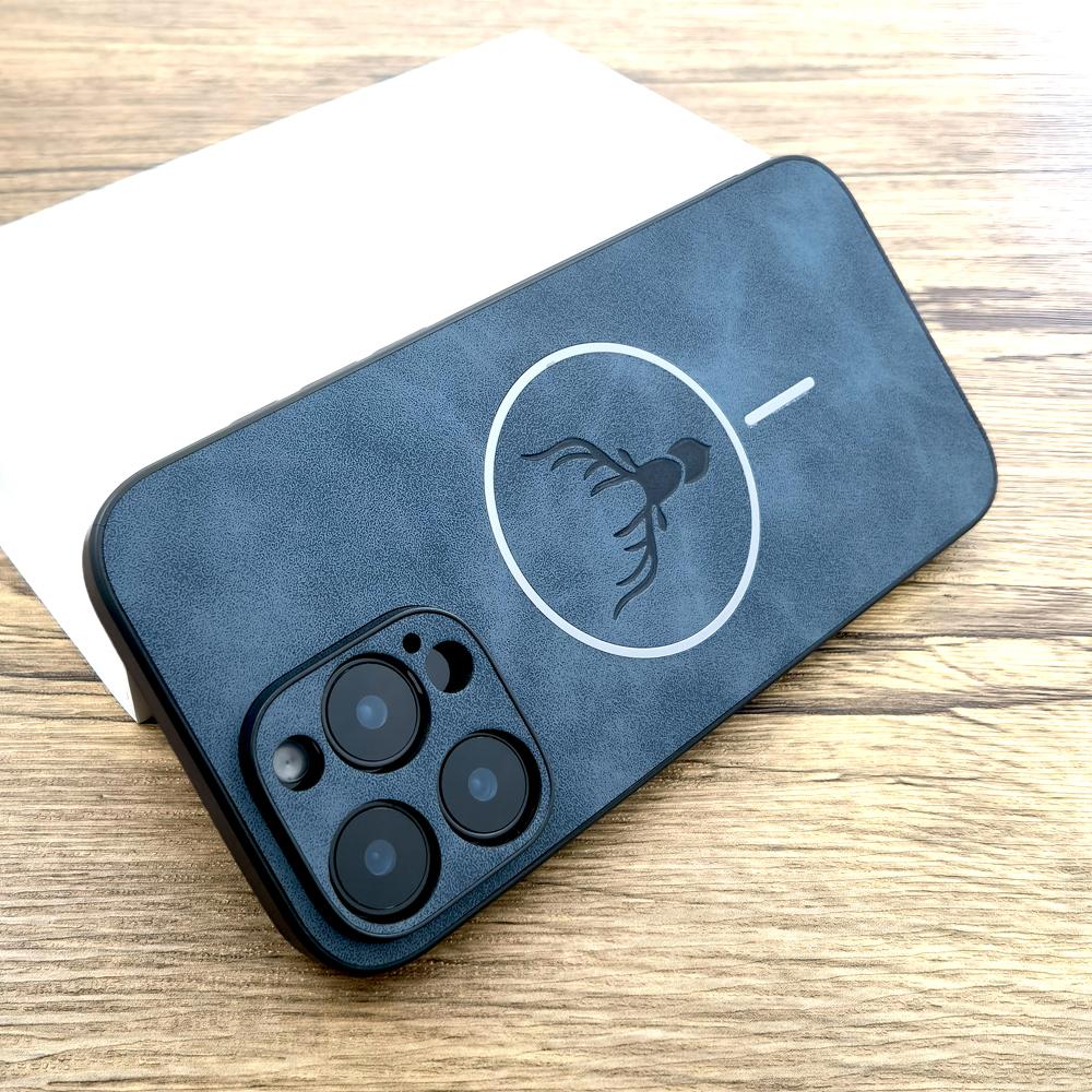 Чехол-ретрактор из искусственной кожи для iPhone 17 Air 16 15 14 13 12 11 Pro Max 16Pro 15Pro 14Pro Magsafe Mag Safe Беспроводная зарядка Обложка