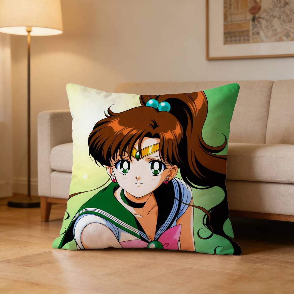Makoto Kino Sailor Jupiter Pillow Case For Sofa Living Room Home Office Decor Protective Cover