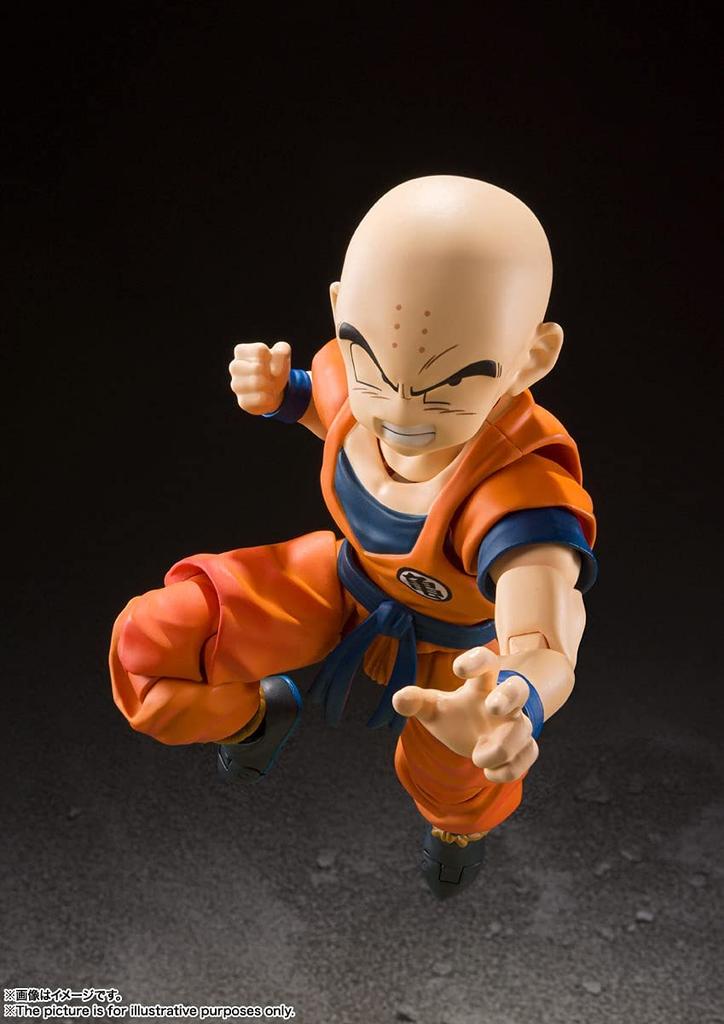 TAMASHII Dragon Ball Z Krillin Strongest Man 115mm PVC ABS Painted Movable Figure NATIONSS.H.Figuarts - Earthling's - Approx. &