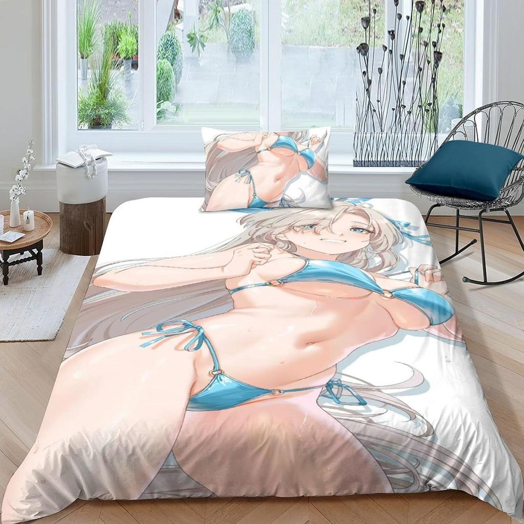 Полная и сексуальная девушка 3D-принт аниме девушка, девочка, мальчик, взрослый пододеяльник, простыня, молния и наволочка, мягкий ультраф