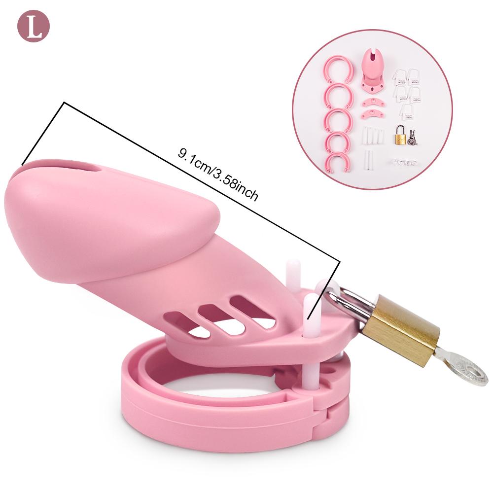 Silicone Chastity Cage Male Cock Lock With Penis Rings Sex Toys For Sissy Men Femboy Stretcher BDSM Gay Erotic Urethral Device
