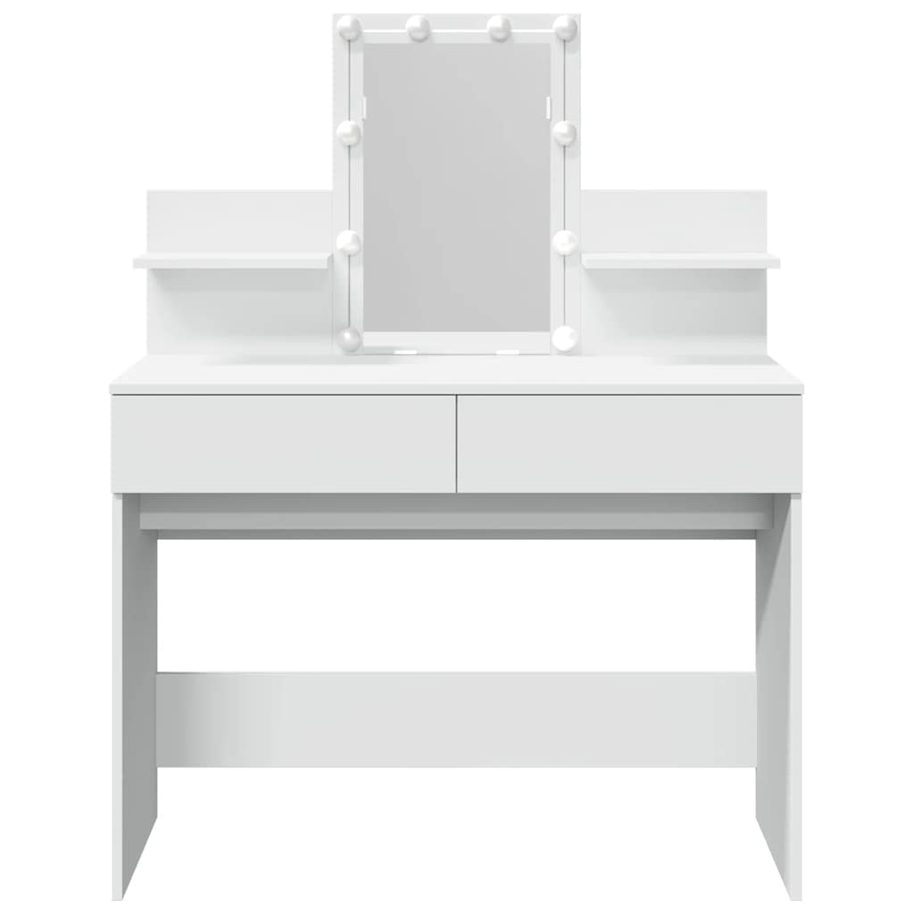Makeup Table with LED Lighting White 100 x 40 x 130 cm