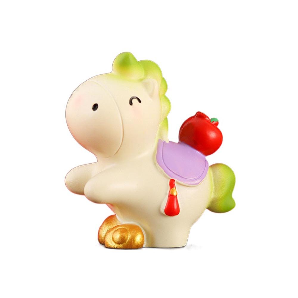 Resin Horse Figurine Chinese Style Zodiac Ornaments Vivid New Year Mascot Miniature Office