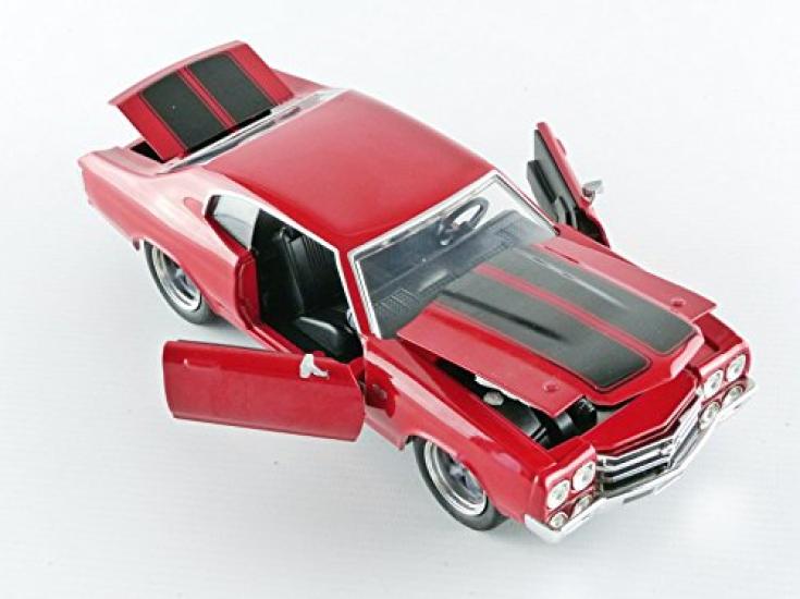 JADATOYS Форсаж Литой автомобиль CHEVY CHEVELLE SS 1970 Chevelle Красный Черный 124 DOM'S Красный/Черный