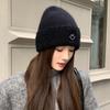 Autumn and Winter Hat Female Cute Smiley Face Knitted Wool Hat Winter Warm Student Plush Hat