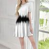 Women's Casual Fashion Round Neck Short Sleeve Print Short Dress