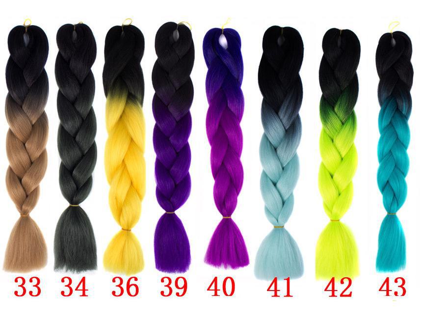 Африканский монохромный градиентный парик с косичками - химическое волокно для наращивания волос