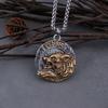 Stainless Steel Vintage Vikings Fenrir Wolf Head Necklace Mixed Gold Color Nordic Amulet Biker Pendant Jewelry Gift