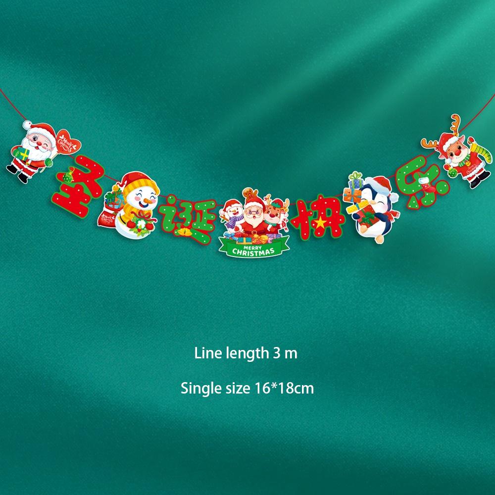 Рождественский бумажный баннер мультфильм Санта-Клаус снеговик рождественский подвесной орнамент баннер домашнее рождественское украшение флаг принадлежности новый год