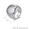  High Polished Mirror Big Ring  Stainless Steel High Quality Women 18K Gold Not Fading Ring for Engagement