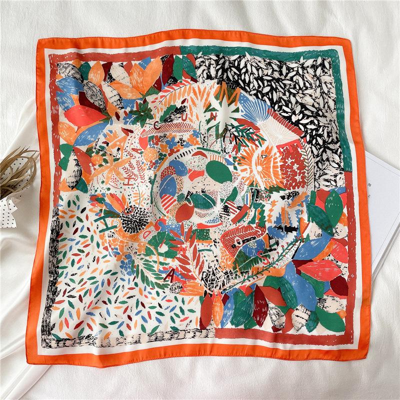 70 * 70cm New Silk Small Square Scarf For Women'S Neck Protection Professional Scarf Versatile Hair Tie Headscarf Scarf
