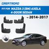 Передние и задние литые брызговики для Mazda 3 (BM) Axela 4-Door Sedan 2014-2017 Брызговики Брызговики Брызговики 2015 г.