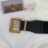 Chic Wide Waist Belt For Women Street Style With Unique Square Buckle Design