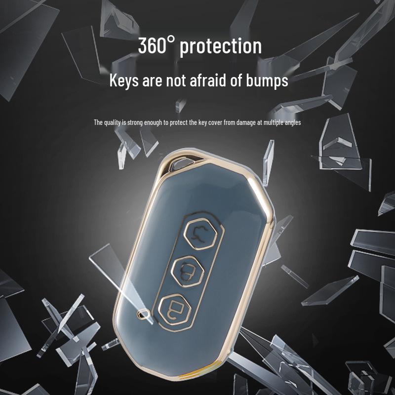 Fashionable Gold Edge TPU Key Cover for 2020 Wuling Ka Jie