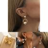 Plated Gold Elegant Geometric Earrings Trendy Circle Design For Fashionable Women