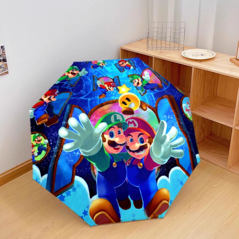 1 шт. Автоматический складной зонт с рисунком Super Mario, 8 спиц, портативный, складной, для путешествий, Рождественский, День рождения, Подарок