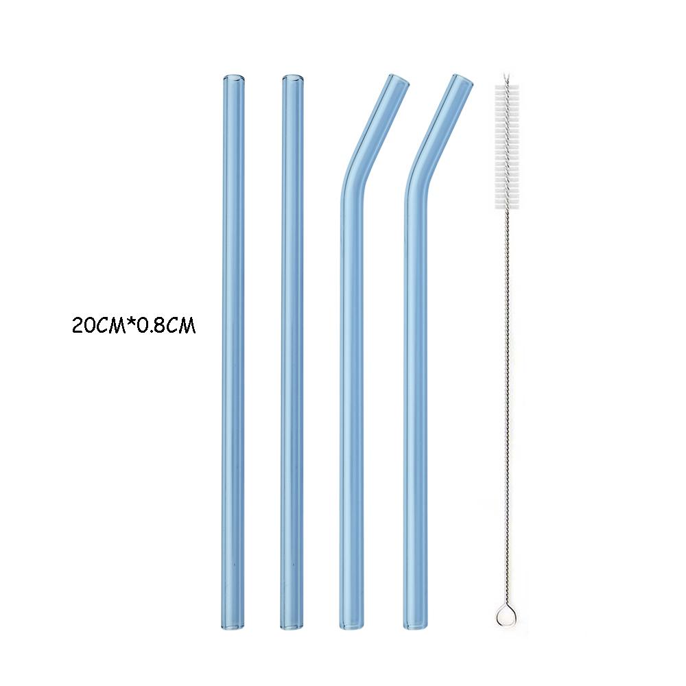 4/8 шт. набор соломинок из боросиликатного стекла, многоцветные многоразовые стеклянные экологически чистые соломинки для коктейлей, смузи