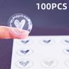 100 шт. прозрачных бронзовых наклеек в виде сердца 1,26 дюйма, круглая этикетка для запечатывания конвертов для свадебных приглашений, подарочных декоративных бирок