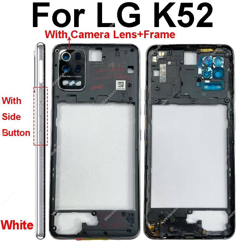 Для LG K42 K52 K62 Plus Средняя рамка Держатель Чехол Идеальная посадка с боковой кнопкой Качественные запчасти для ремонта телефона Стабильный
