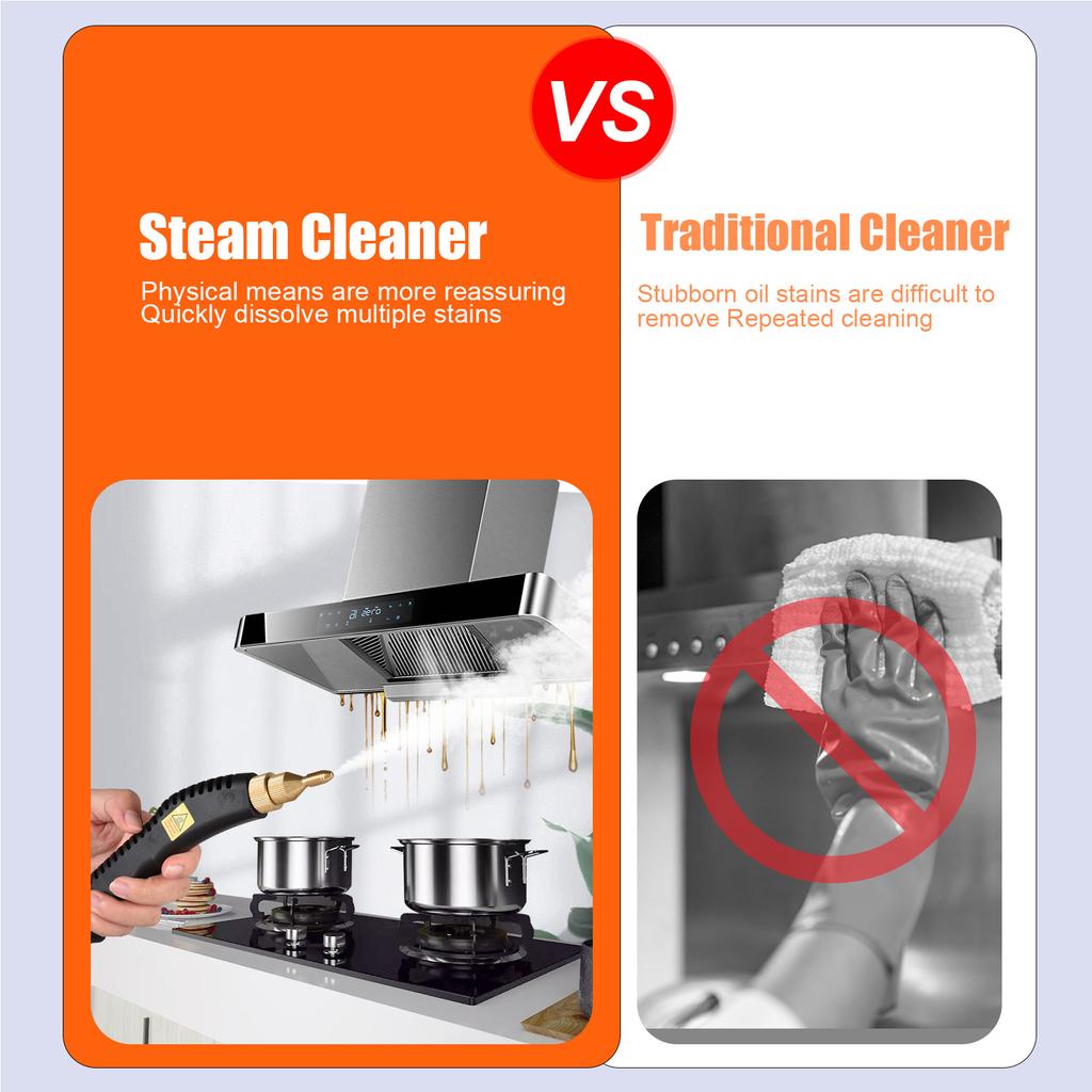 Пароочиститель под давлением без резервуара 1500 Вт 100 градусов Высокотемпературный пар за 15 секунд 6 регулируемых скоростей