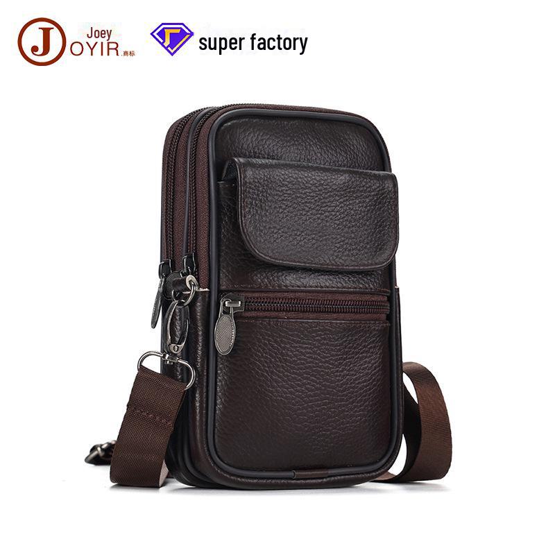 Мужская сумка-мессенджер и поясная сумка из натуральной кожи - многофункциональный кошелек из коровьей кожи для спорта и бизнеса на открытом воздухе