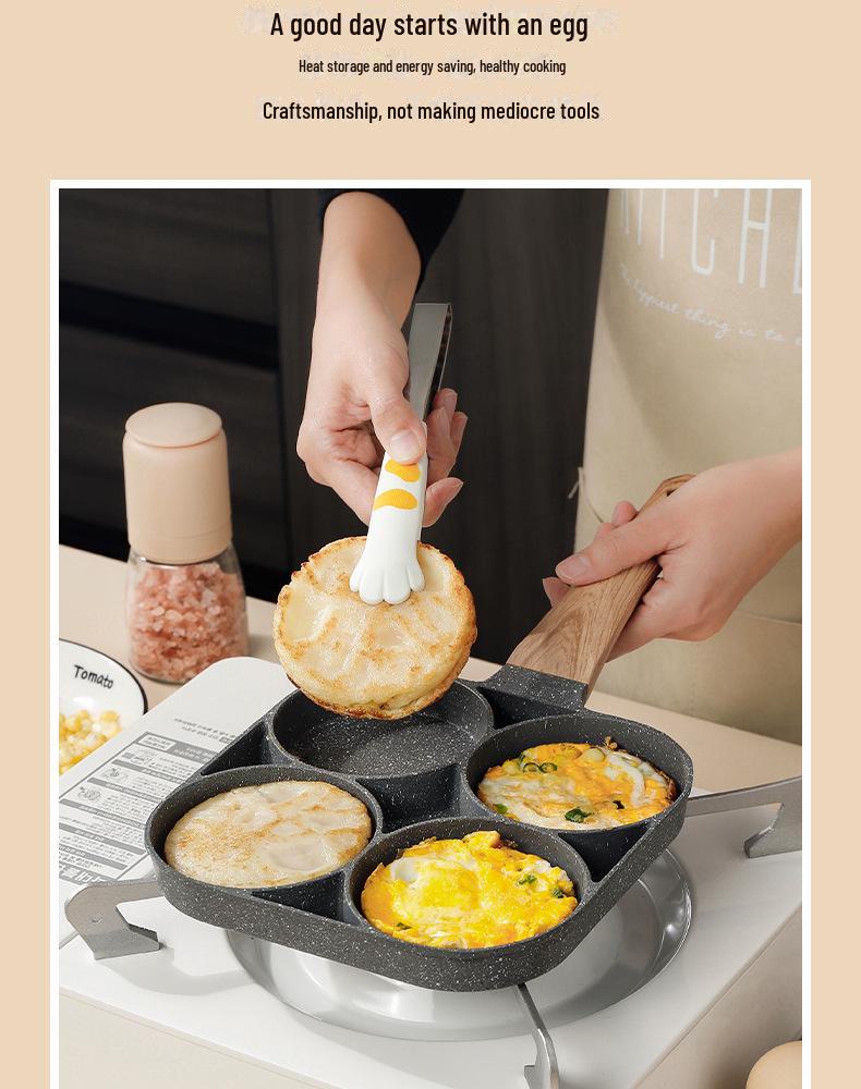 Сковорода с антипригарным покрытием и четырьмя отверстиями для бургеров, яиц и блинов