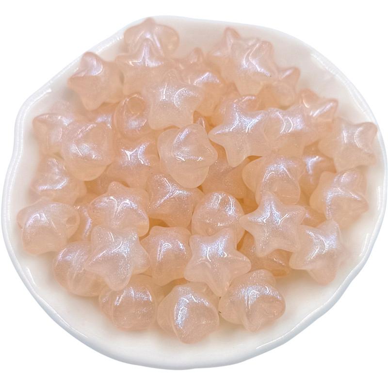 Acrylic Jewelry Making Fluorescent Powder Loose Beads 10pcs Macaron Beading Material Pointed Heart/Star For Bracelet Necklace Beads