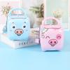 Pig Shape Money Saving Box Tinplate Coins Storage Box Handheld Piggy Bank  For Children Gift