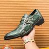 Fashion Men's Chelsea Business Leather Shoes Classic Serpentine Leather Buckle Loafers Shoes High Quality Low Heel Pointed Casual Shoes