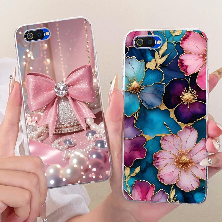 For Oppo A1k Case CPH1923 Luxury Flowers Butterfly Painted Cover Soft Silicone Case For Realme C2 RMX1941 OppoA1k RealmeC2 Shell