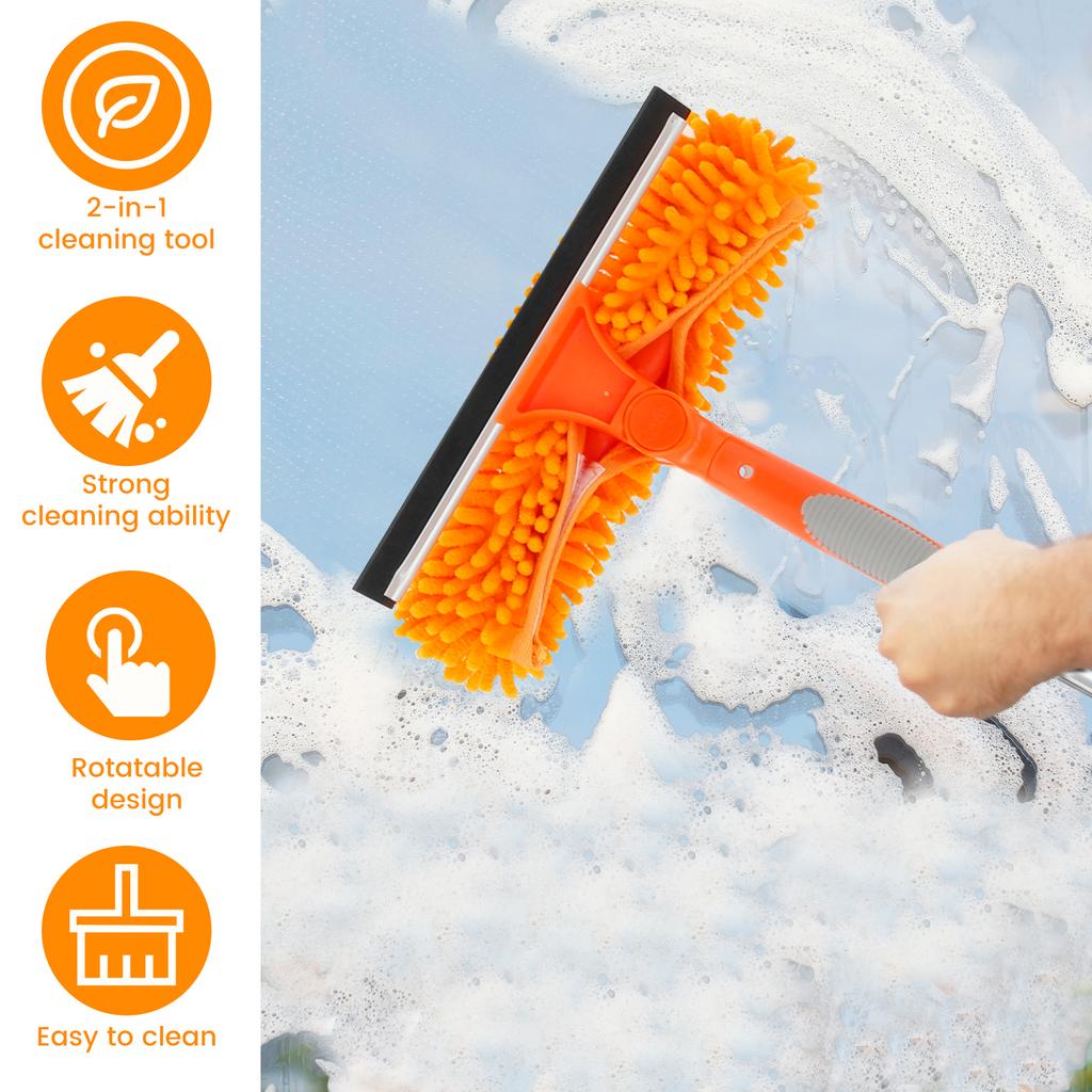 320 см удлиненный инструмент для мытья окон вращающийся 2 в 1 скребок очиститель швабры стержень для стыковки стекол бытовая очистка лобового стекла автомобиля