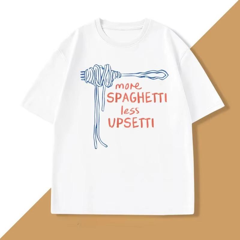 Pasta T-shirts Fun Food T-shirts Food Humor Printed T-shirts Short Sleeve T-shirts Clothing Women Clothing Graphic T Shirts