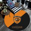 Custom Name Hull City Round Area Rug,Carpet Rug for Living Room Bedroom Sofa Playroom Decor,Non-slip Floor Mat