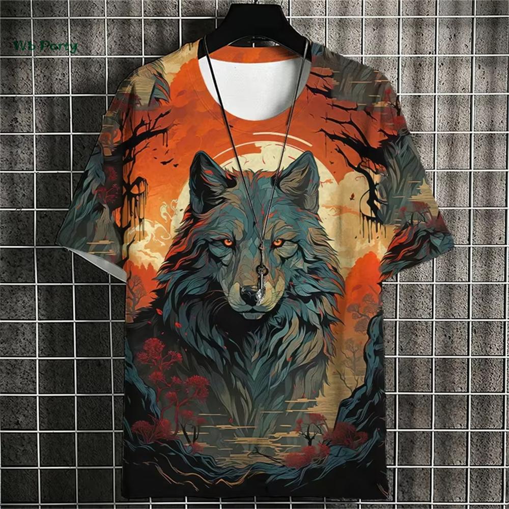 Японская мужская футболка с 3D-принтом, с узором животных в стиле укиё-э, футболка с коротким рукавом, летняя, уличная, повседневная, оверсайз, с круглым вырезом, топы