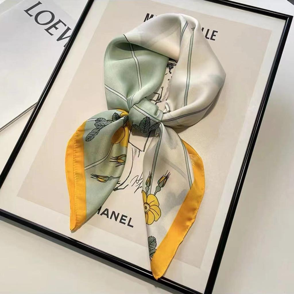 Luxury Silk Shawl Square Scarf for Women Satin Fashion Wraps Neckerchief Female Hair Bands Ribbon Headband Bandana Woman Hijab