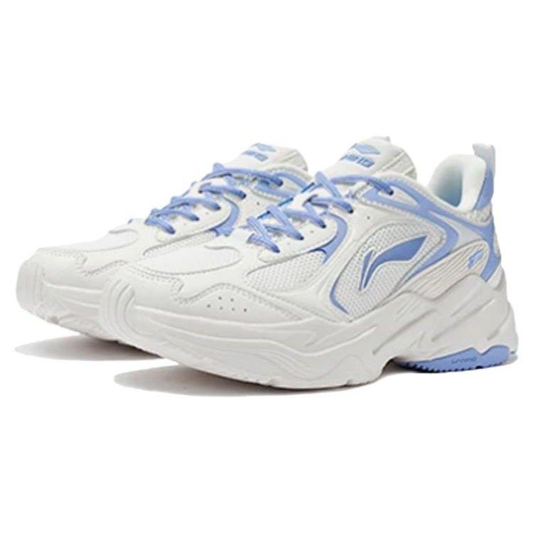 Li-Ning Модные универсальные амортизирующие нескользящие износостойкие низкие кроссовки для бега женские кроссовки белые синие ARLS008-2