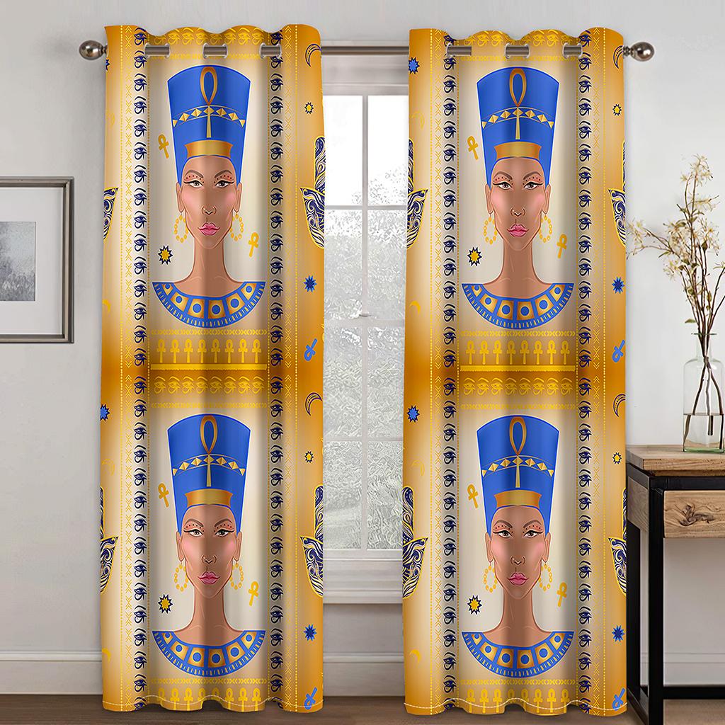 2 шт. бесшовные этнические узоры африканская ткань принт ацтекский дизайн Pod карман занавеска для гостиной спальни столовой кухни