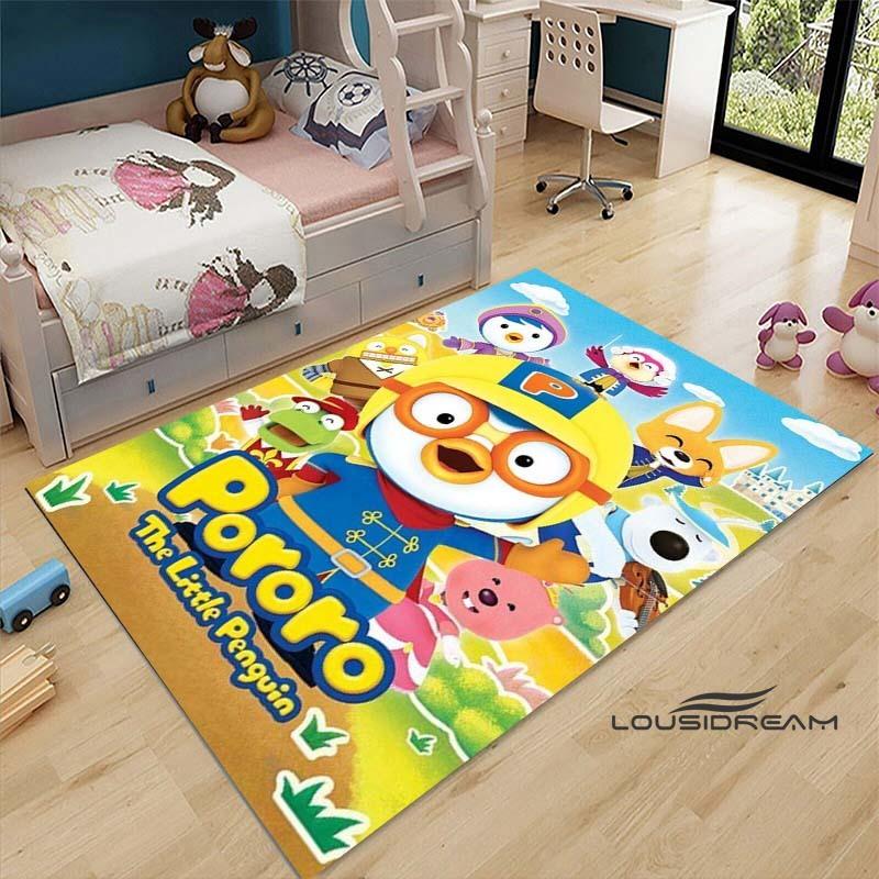 2026Cartoon P-Pororo-Park Pattern Carpets 15 Sizes Living Room Bedroom Bedside Floor Mat Area Rug Kid's Room Play Mat Home Decor
