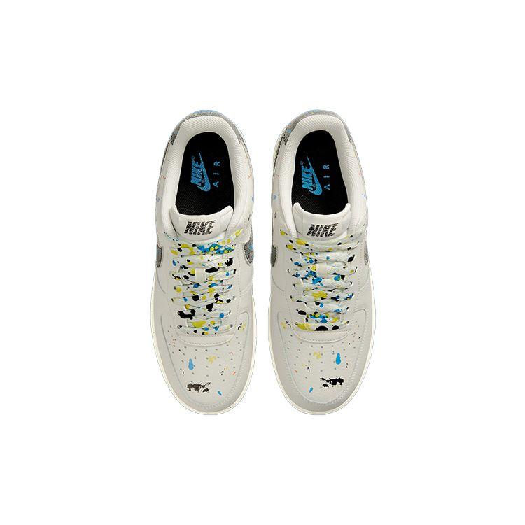 Nike Air Force 1 07 LV8 Paint Splatter — кроссовки унисекс Light Bone Белый Черный Парус CZ0339-001
