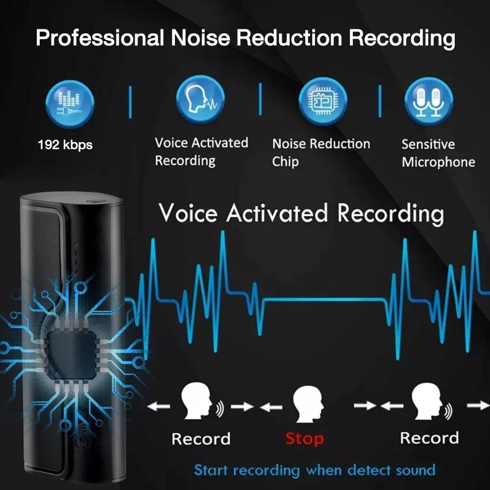 Диктофон с голосовым управлением, мини-USB-ручка, цифровой аудио-голос, 32 ГБ, 64 ГБ, MP3-плеер, запись для лекций, диктофон