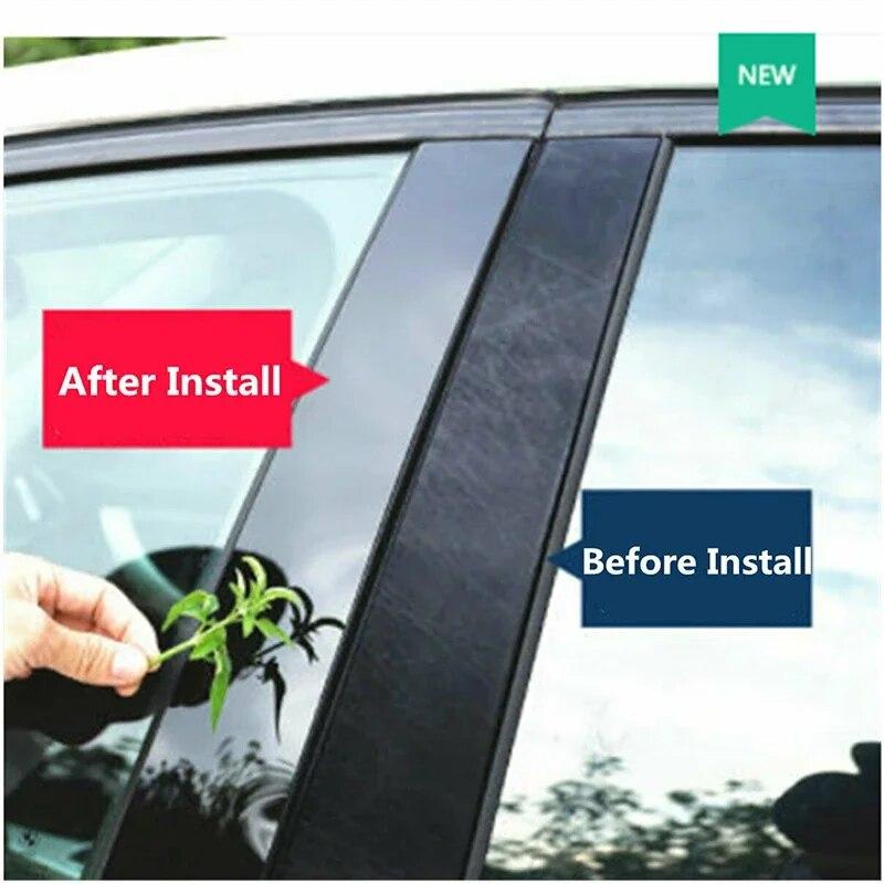6 шт., стойки для оконных стоек автомобиля, дверные накладки, наклейка, глянцевая черная наклейка для CHEVROLET Silverado 1500 CREW CAB 2019 2020 2021 2022