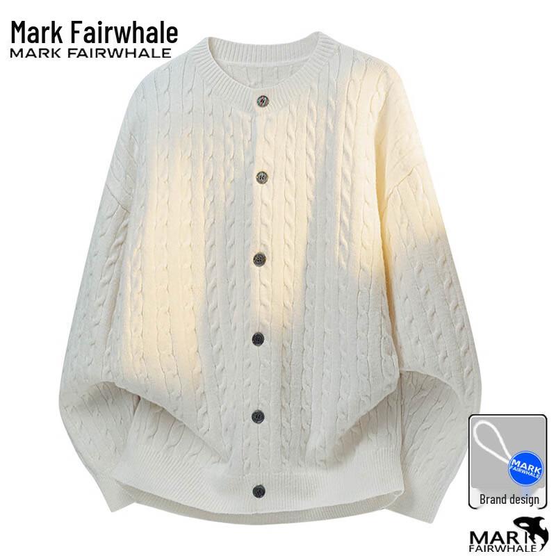 Mark Fairwhale Мужской осенне-зимний однотонный вязаный кардиган-свитер с круглым вырезом