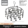 Plastic Dipped 24-Clip Round Sock and Underwear Drying Rack for Household Use