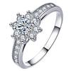 Корейское модное универсальное романтическое кольцо со снежинкой с бриллиантом